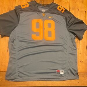 Tennessee Vols Smokey Grey Deluxe Jersey with tackle twill lettering 3X